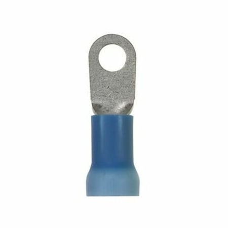 Panduit Ring Terminal, 5/16 in Stud Size, 6 AWG, 600 V, Vinyl Insulated, Blue, 200 PK PV6-56RX-T